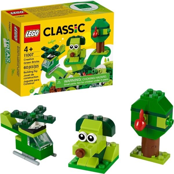 LEGO Classic Creative Green Bricks 11007 Starter Set Building Kit with Bricks and Pieces to Inspire Imaginative Play, New 2020 (60 Pieces)