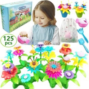 Gifts Toys for 3-6 Year Old Girls - DIY Flower Garden Building Kits Educational Outdoor Activity for Preschool Toddlers Playset STEM Toy Crafts Birthday Gift for Kids Girls Age 3 4 5 6 Year Old