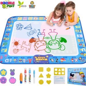 GTurtle Water Drawing Mat Doodle Mat Educational Learning Birthday Toddler Toys Gifts Painting Writing Magic Water Drawing Mat Toys for 2 3 4 5 6 Year Old Girls Boys Large Size 37.7X 29.1 in