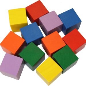 HABA Baby's First Basic Block Set - 12 Colorful Wooden Cubes (Made in Germany)