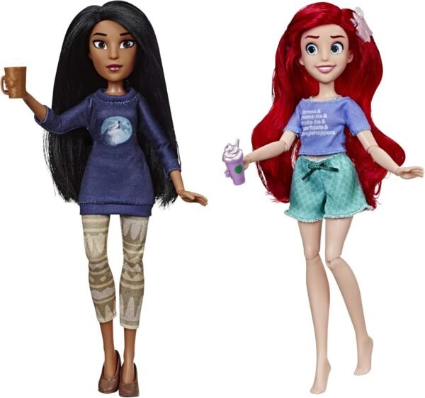 Disney Princess Ralph Breaks The Internet Movie Dolls, Ariel & Pocahontas Dolls with Comfy Clothes & Accessories