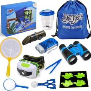 Joyjoz Adventure Kit, Outdoor Explorer Kit for Kids with Compass, Binoculars, Flashlight, Magnifying Glass, Backpack, Toys for Boys Girls Camping Hiking