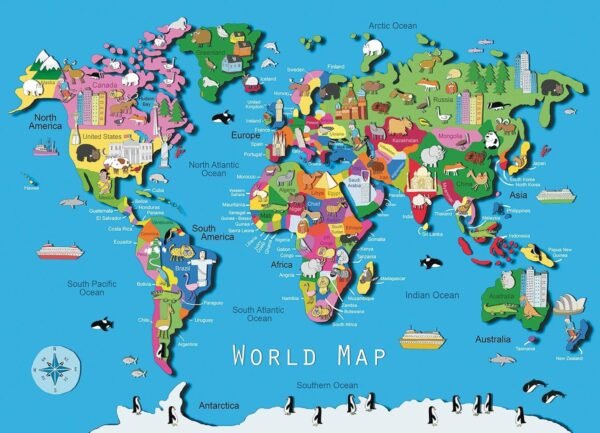 Ravensburger World Map 60 Piece Jigsaw Puzzle for Kids ? Every Piece is Unique, Pieces Fit Together Perfectly