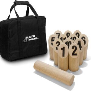 Yard Games Scatter Number Block Tossing Game with Durable Carrying Case and Heat Burned-in Numbers