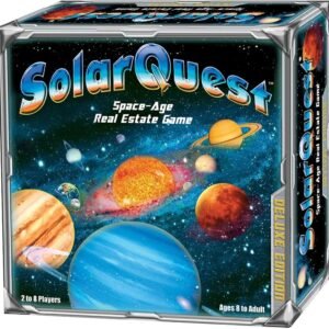 SolarQuest The Space-Age Real Estate Game: Deluxe Edition - Space Adventure - Family, Children, Teens, Adults - Educational - Competitive - Object: to Monopolize The Planets of Our Solar System