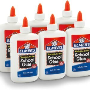 Elmer's Liquid School Glue, Washable, 7.625 Ounces, 6 Count - Great for Making Slime - E308NR