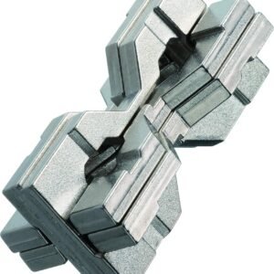 BePuzzled (BEPUA) Hourglass Hanayama Cast Metal Brain Teaser Puzzle (Level 6) Puzzles for Kids and Adults Ages 12 and Up, Silver (30770)