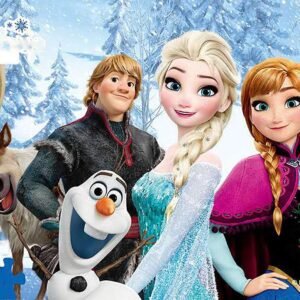 100 Pieces Frozen Cartoon Princess Puzzles Toys for Kids Ages 4-8 Jigsaw Puzzle for Kids Boys Girls Learning from Playing in Mental Box