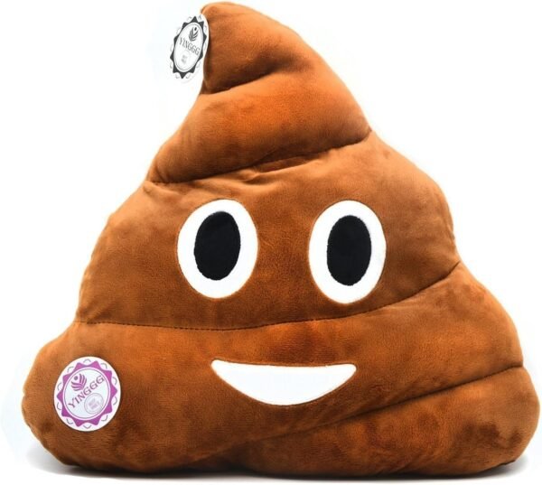 YINGGG 32cm Poop Emoji Plush Pillow Round Triangle Emotion Cushion Cute Decorative Stuffed Toy Brown Gifts for Kids and Friends