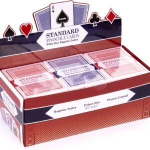 Brybelly Pinochle Playing Cards (Pack of 12), Red/Blue