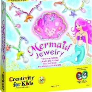 Creativity for Kids Mermaid Jewelry - String Mermaid Beads, Create 8 Jewelry Pieces - Great for Beginners