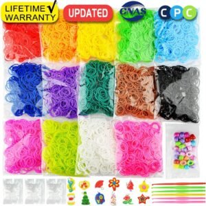 6900+ New Rainbow Rubber Bands Bracelet Kit, 2020 New Loom Bands in 14 Colors- Great Gift for Handicraft Lovers & Kids. No Loom Board Included.