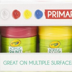 Crayola Acrylic Paint Set, Primary Colors, Painting Supplies, 4ct