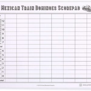 Yellow Mountain Imports Mexican Train Dominoes Scorepad - 50 Sheets