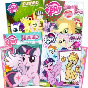 My Little Pony Coloring Book Super Set with Stickers (4 MLP Books - Over 375 Pages and 75 My Little Pony Stickers Total Featuring Rainbow Dash, Fluttershy, Pinkie Pie and More)