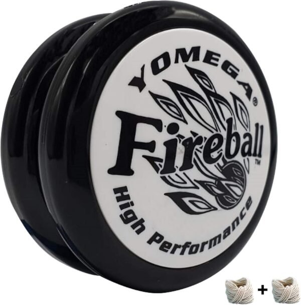 Yomega Fireball - Professional Responsive Transaxle Yoyo, Great For Kids And Beginners To Perform Like Pros + Extra 2 Strings & 3 Month Warranty (Black)