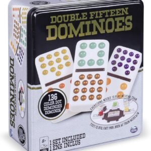 Double 15 Color Dot Dominoes in a Collectors Tin (styles will vary)