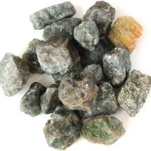 JIC Gem 1lb Bulk Rough Green Apatite Crystal from Madagascar 1' Natural Raw Stones for Tumbling, Cabbing, Fountain Rocks, Decoration, Polishing, Wire Wrapping, Wicca & Reiki Healing Crystals