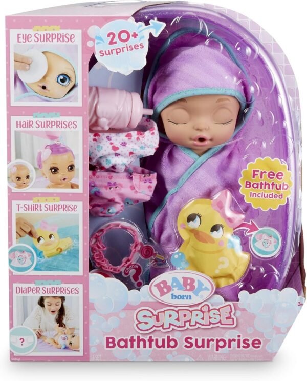 Baby Born Surprise Bathtub Surprise Purple Swaddle Princess