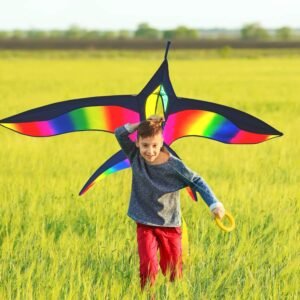 Stoie's Bird Kite ? Huge Kite - Ideal for Kids and Adults ? Easy to Launch ? 62 inch Wide and 38 Inch Long? 100 Meter String ? Unique Ring Handle ? Built to Last - Great for Family Fun