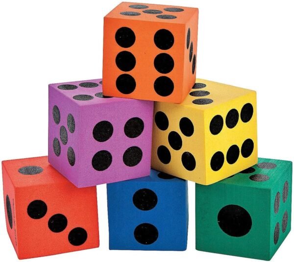 Fun Express - Foam Dice Assortment - Toys - Games - Indoor & Mini Game Sets - 12 Pieces
