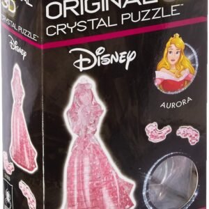 BePuzzled Original 3D Crystal Jigsaw Puzzle - Princess Aurora Disney Sleeping Beauty Brain Teaser, Fun Decoration for Kids Age 12 and Up, Pink, 39 Pieces (Level 1)