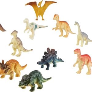 US Toy Assorted Mini Dinosaur Plastic Figures (Lot of 12)