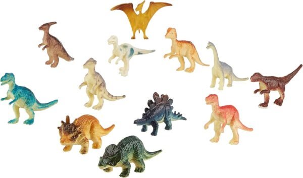 US Toy Assorted Mini Dinosaur Plastic Figures (Lot of 12)