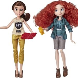 Disney Princess Ralph Breaks The Internet Movie Dolls, Belle and Merida Dolls with Comfy Clothes and Accessories