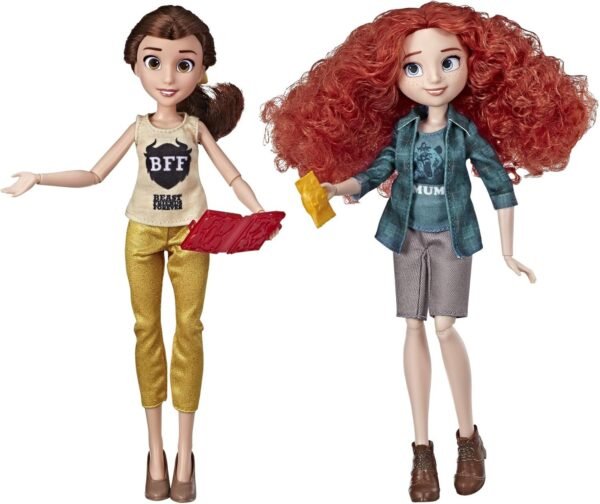 Disney Princess Ralph Breaks The Internet Movie Dolls, Belle and Merida Dolls with Comfy Clothes and Accessories