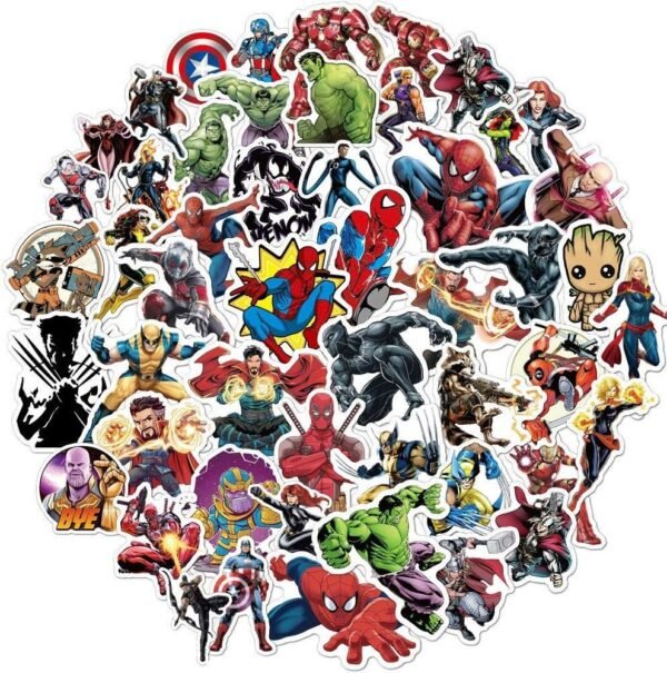 Superhero Avengers Stickers for Teens,Comic Legends Stickers with Party Favors for Kids,Graffiti Waterproof Decals for Hydro flasks Water Bottles Bikes Luggage Skateboard Bumper(104pcs Random)