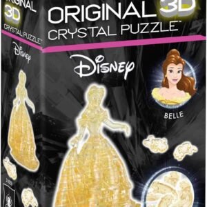 BePuzzled Original 3D Crystal Jigsaw Puzzle - Belle Disney Beauty and the Beast Brain Teaser, Fun Decoration for Kids Age 12 and Up, 41 Pieces (Level 1)
