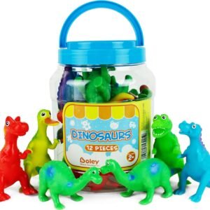 Boley Learning Lootbox Educational Toys for Kids & Toddlers - 12 Piece Toy Dinosaur Figures - Including T-Rex, Brontosaurus & More
