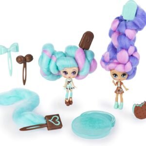Candylocks, BFF 2-Pack, 3' Mint Choco Chick and Choco Lisa, Scented Collectible Dolls with Accessories