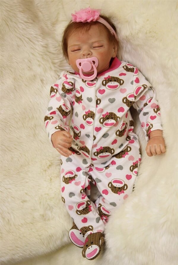 NPKDOLL Sleeping Realistic Reborn Baby Dolls Girl Cute Soft Vinyl Silicone Dolls Weighted Baby Reborn Dolls Handmade Newborn Baby Dolls with Clothes