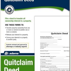 Adams Quitclaim Deed, Forms and Instructions (LF298)