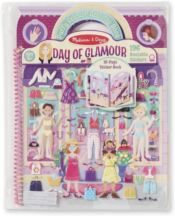 Melissa & Doug Puffy Sticker Activity Book--Day of Glamour