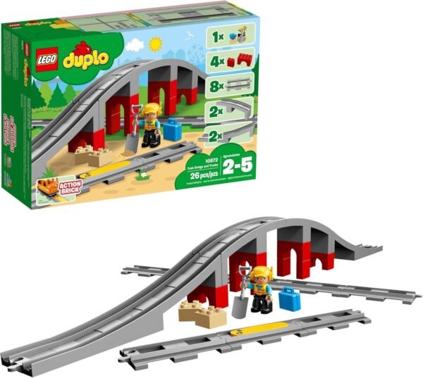 LEGO DUPLO Train Bridge and Tracks 10872 Building Blocks (26 Pieces)