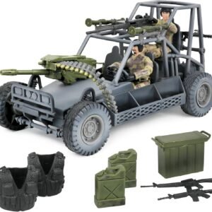 Click N' Play Military Desert Patrol Vehicle (DPV) Buggy 16 Piece Play Set with Accessories