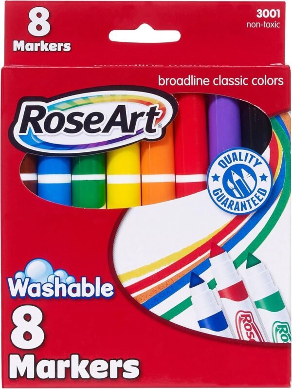 RoseArt Classic Washable Broadline Markers 8-Count Packaging May Vary (DDT57)