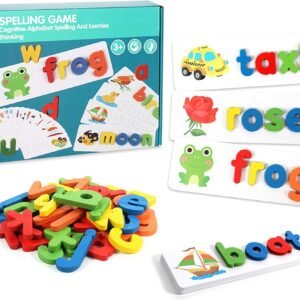 Matching Letter Game, Letter Sorting and Stacking Toys for Preschool Kindergarten Alphabets Letters Sight Word Matching Games for Kids Spelling Puzzle Flashcard Learning Game for Age 3+ Years Old