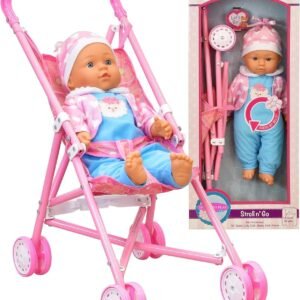 My First Baby Doll Stroller - Soft Body Talking Baby Doll Included Fun Play Combo Set for Babies Infants Toddlers Girls Kids