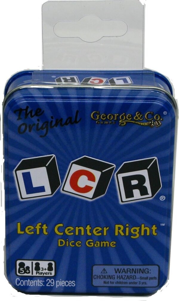 LCR? Left Center Right? Dice Game - Blue Tin