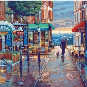 1000 Pieces Puzzles for Adults Large Jigsaw Puzzles Wooden Floor Puzzle Kids DIY Toys for Home Decor- Romantic Town