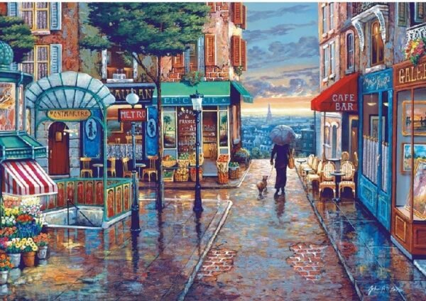 1000 Pieces Puzzles for Adults Large Jigsaw Puzzles Wooden Floor Puzzle Kids DIY Toys for Home Decor- Romantic Town