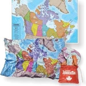Waypoint Geographic Canada Scrunch Map - Easy to Store Map with Storage Bag (24' H x 36' W)