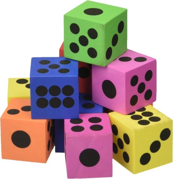 Fun Express Large Foam Playing Dice (1 dz)
