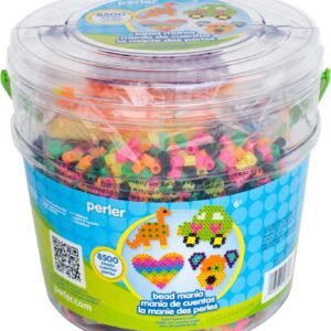 Perler Beads Fuse Bead Activity Bucket for Arts and Crafts, 8500 Beads