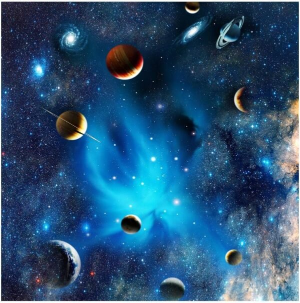 Bgraamiens Puzzle-Blue Fantasy of Outer Space- Space Puzzle 1000 Piece Challenge Blue Board Jigsaw Puzzles