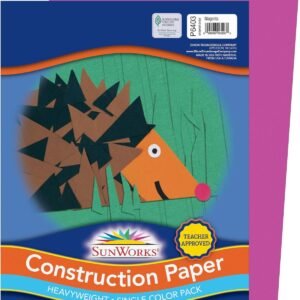 Pacon SunWorks Construction Paper, 9-Inches by 12-Inches, 50-Count, Magenta (6403)